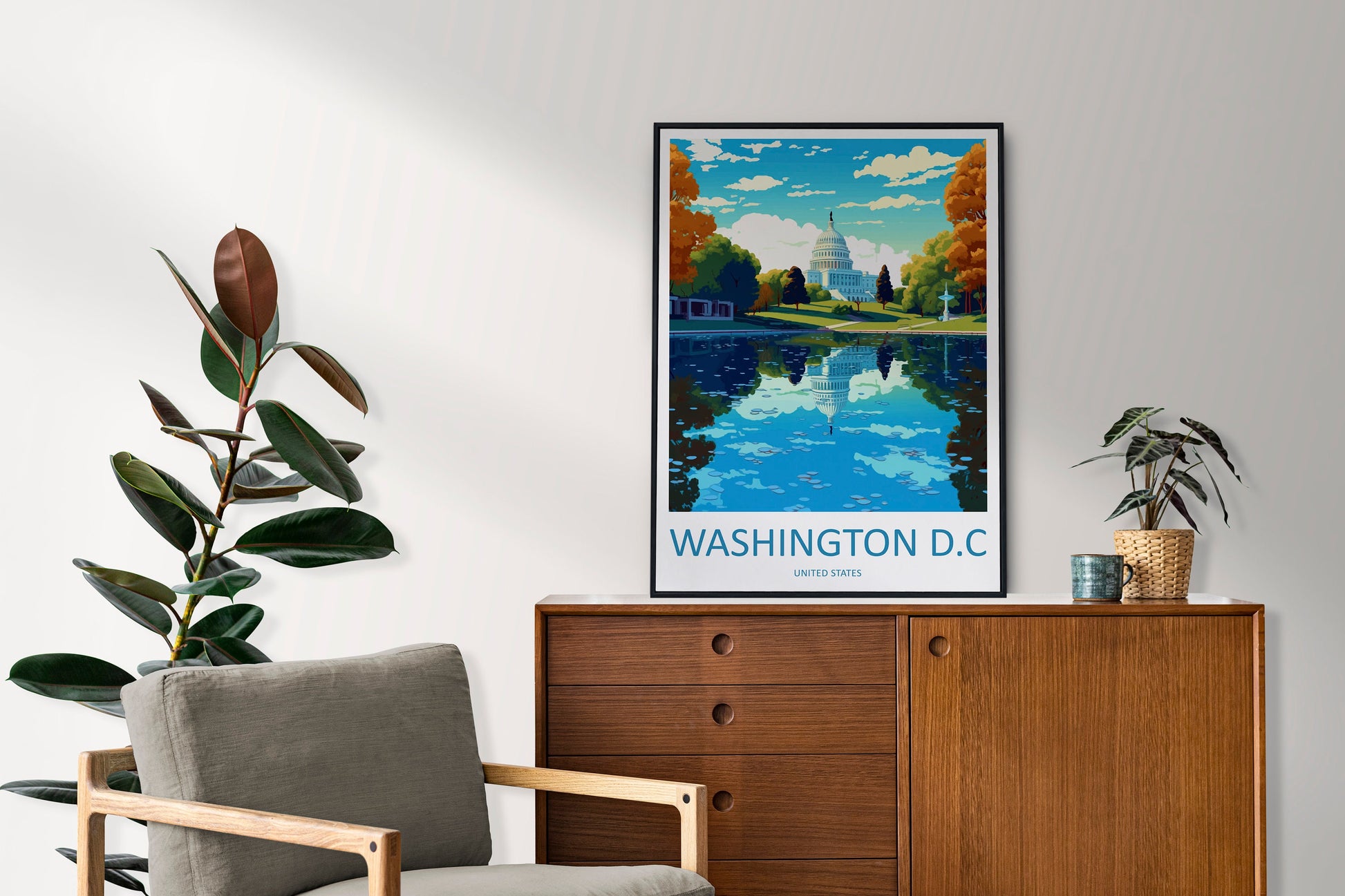 Washington DC Travel Print Wall Art Washington DC Wall Hanging Home Décor Washington DC Gift Art Lovers United States Art Lover Gift