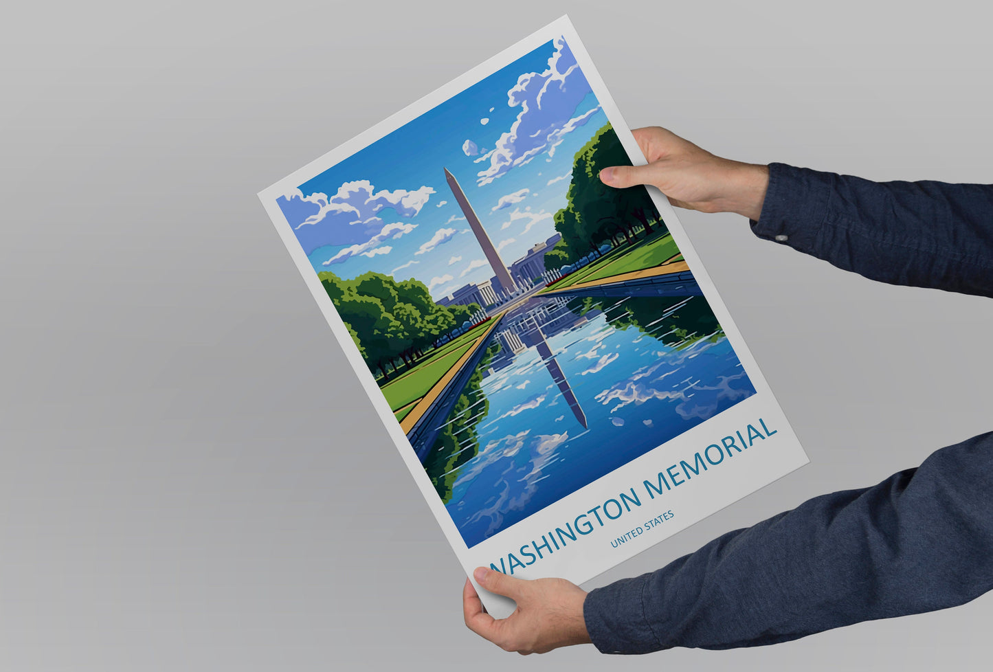 Washington Memorial Travel Print Wall Art DC Memorial Wall Hanging Home Décor Washington DC Gift Art Lovers United States Art Lover Gift
