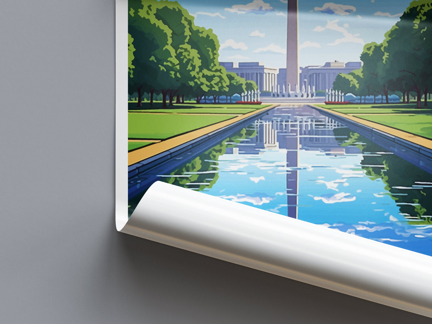 Washington Memorial Travel Print Wall Art DC Memorial Wall Hanging Home Décor Washington DC Gift Art Lovers United States Art Lover Gift