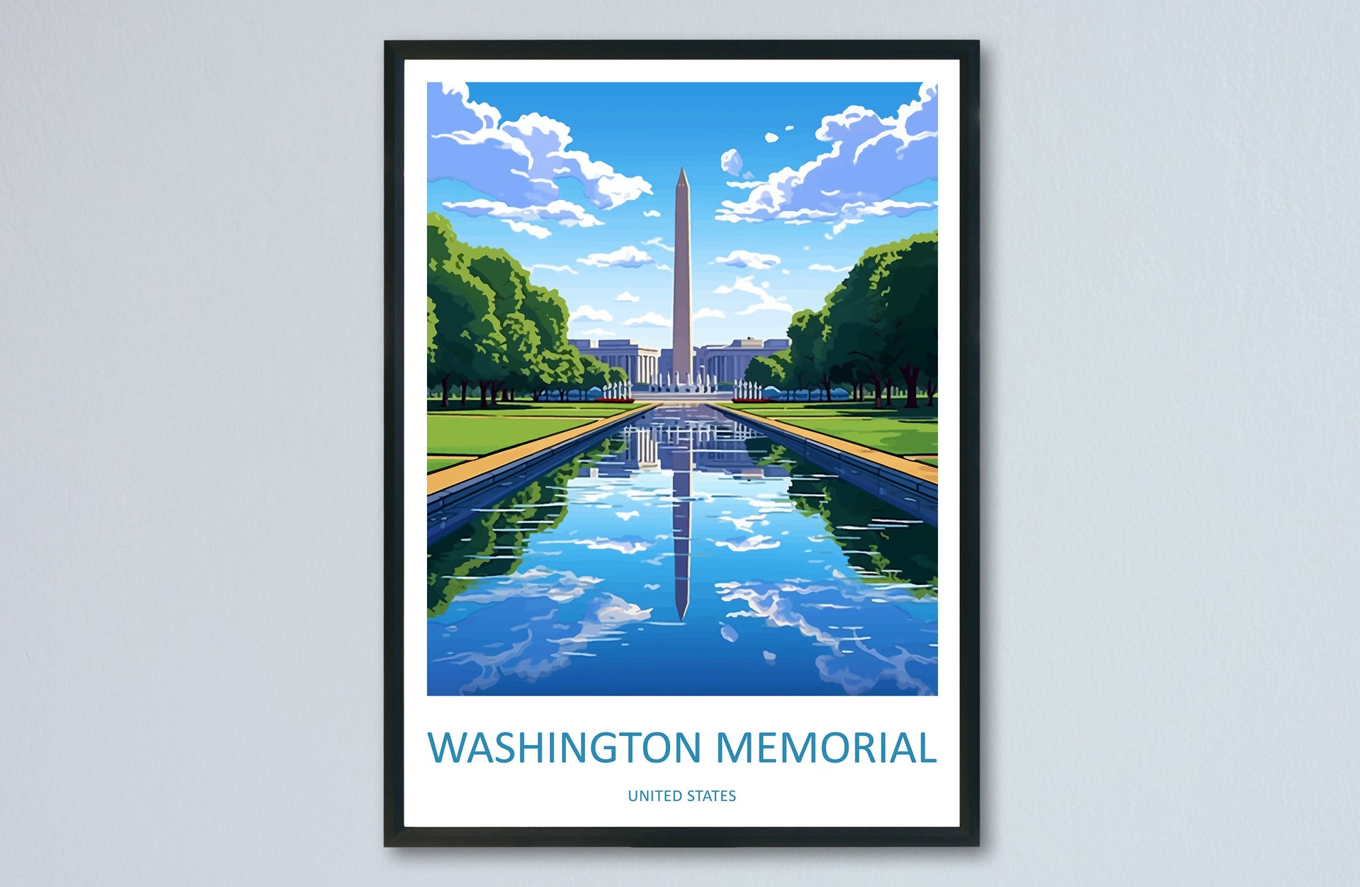 Washington Memorial Travel Print Wall Art DC Memorial Wall Hanging Home Décor Washington DC Gift Art Lovers United States Art Lover Gift