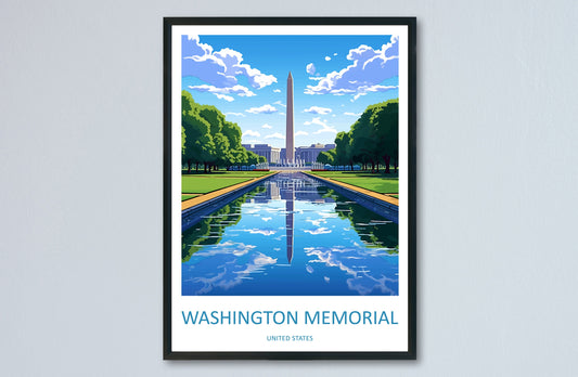 Washington Memorial Travel Print Wall Art DC Memorial Wall Hanging Home Décor Washington DC Gift Art Lovers United States Art Lover Gift