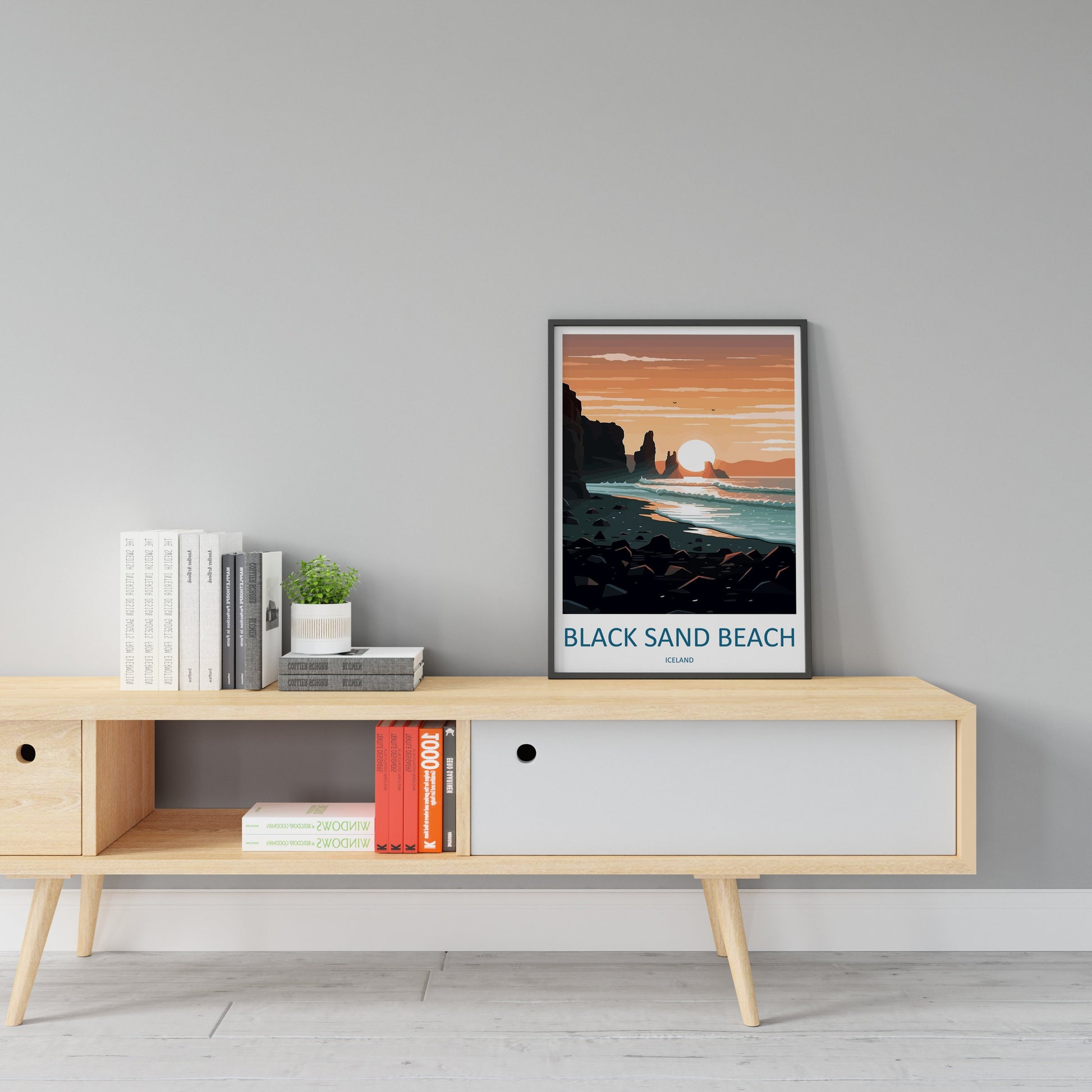 Black Sand Beach Travel Print Wall Art Black Sand Beach Wall Hanging Home Décor Black Sand Beach Gift Art Lovers Iceland Art Lover Gift