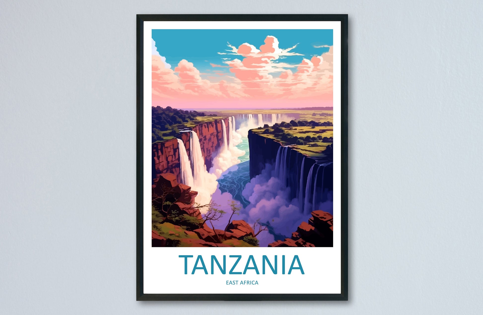 Tanzania Travel Print Wall Art Tanzania Wall Hanging Home Décor Tanzania Gift Art Lovers Tanzania Art Print Tanzania Wall Décor Art