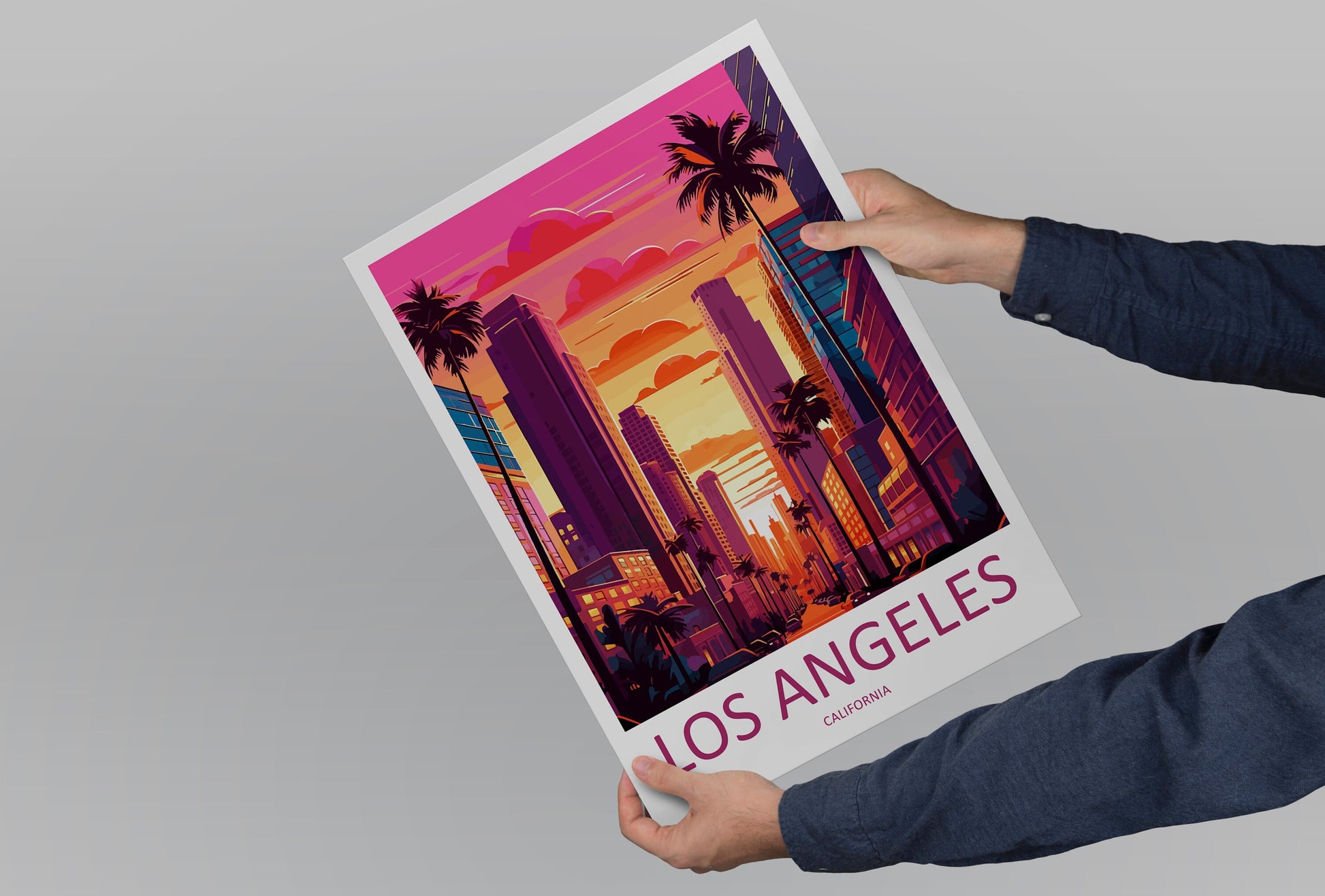 Los Angeles Travel Print Wall Art Los Angeles Wall Hanging Home Décor Los Angeles Gift Art Lovers California Art Lover Gift Los Angeles Deco
