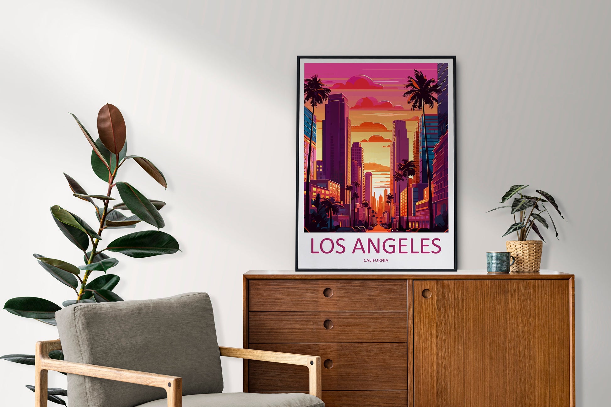 Los Angeles Travel Print Wall Art Los Angeles Wall Hanging Home Décor Los Angeles Gift Art Lovers California Art Lover Gift Los Angeles Deco
