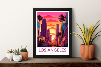 Los Angeles Travel Print Wall Art Los Angeles Wall Hanging Home Décor Los Angeles Gift Art Lovers California Art Lover Gift Los Angeles Deco