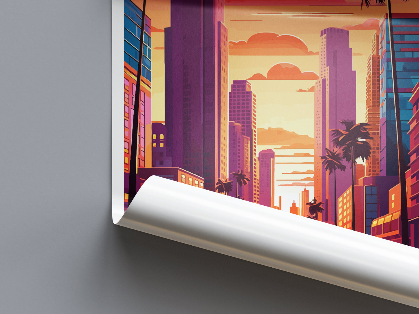 Los Angeles Travel Print Wall Art Los Angeles Wall Hanging Home Décor Los Angeles Gift Art Lovers California Art Lover Gift Los Angeles Deco
