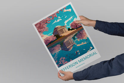 Jefferson Memorial Travel Print Wall Art Jefferson MemorialWall Hanging Home Décor Jefferson Memorial Gift Art Washington DC Art