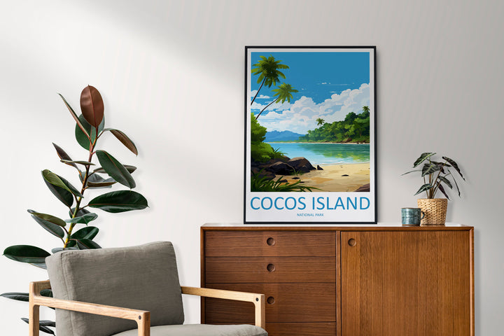 Cocos Island National Park Travel Print Wall Art Cocos Island Wall Hanging Home Décor Cocos Island National Park Gift Art Costa Rica