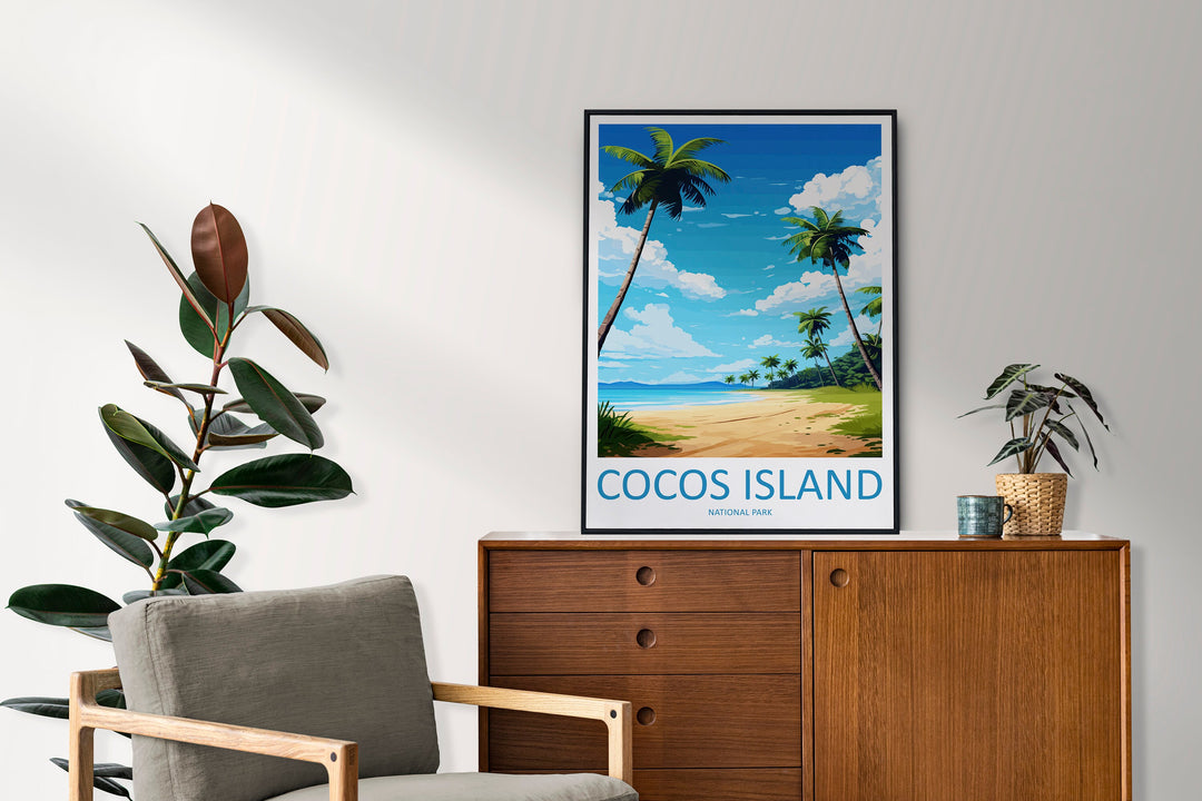 Cocos Island National Park Travel Print Wall Art Cocos Island Wall Hanging Home Décor Cocos Island National Park Gift Art Costa Rica