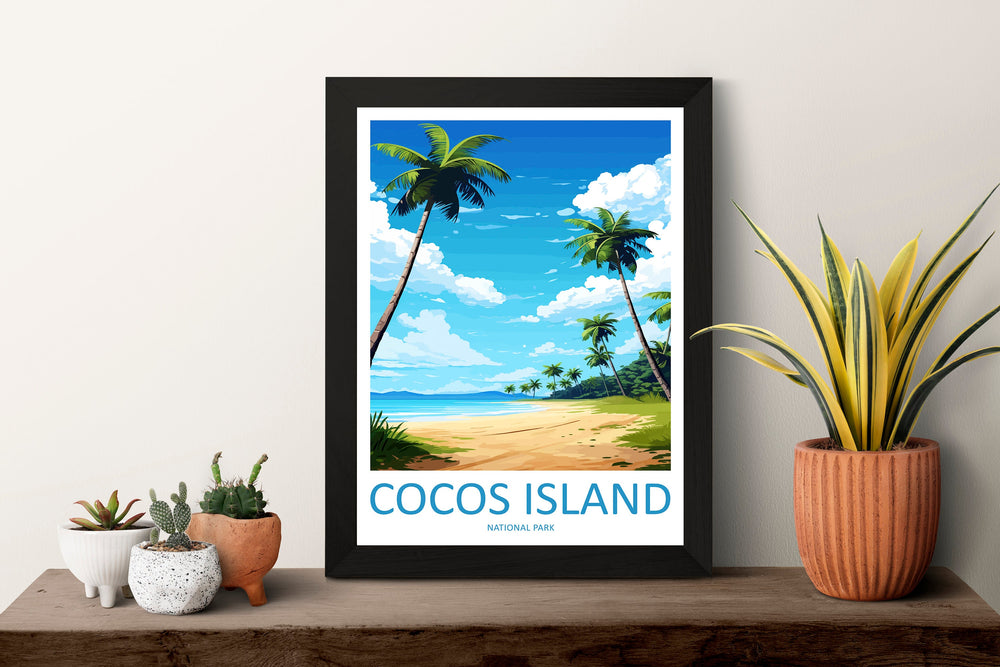 Cocos Island National Park Travel Print Wall Art Cocos Island Wall Hanging Home Décor Cocos Island National Park Gift Art Costa Rica