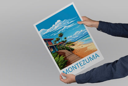 Montezuma Beach Travel Print Wall Art Montezuma Beach Wall Hanging Home Décor Montezuma Beach Gift Art Costa Rica