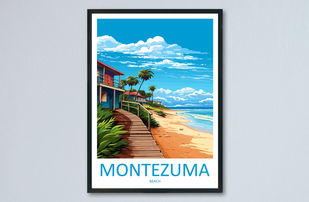 Montezuma Beach Travel Print Wall Art Montezuma Beach Wall Hanging Home Décor Montezuma Beach Gift Art Costa Rica
