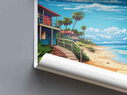 Montezuma Beach Travel Print Wall Art Montezuma Beach Wall Hanging Home Décor Montezuma Beach Gift Art Costa Rica
