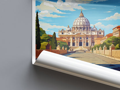 Vatican City Travel Print Wall Art Vatican City Italy Wall Hanging Home Decoration Vatican City Gift Art Lovers Wall Art Print Vatican City