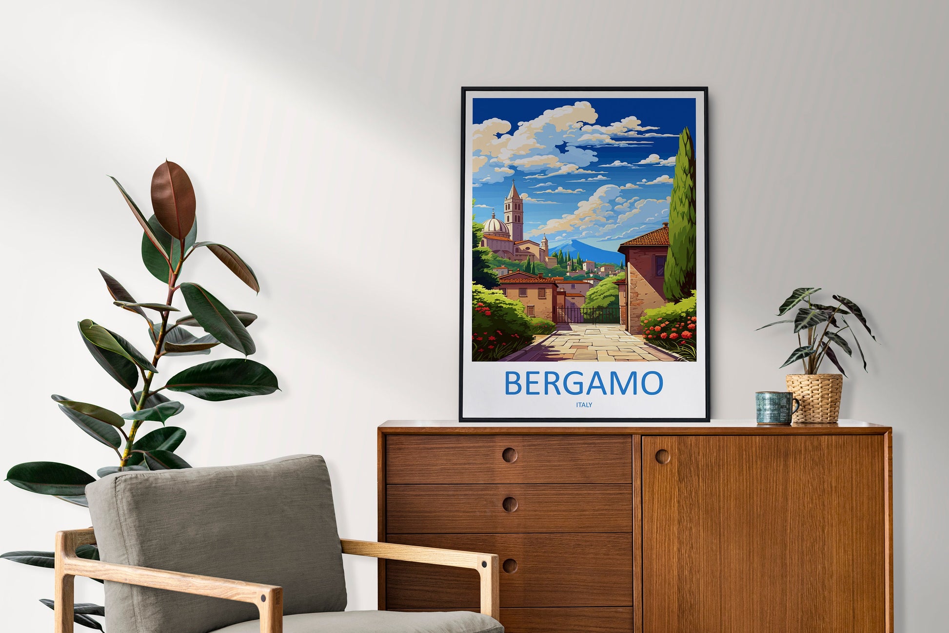 Bergamo Travel Print Wall Art Bergamo Italy Wall Hanging Home Decor Bergamo Gift Art Lovers Wall Art Print Bergamo Italy