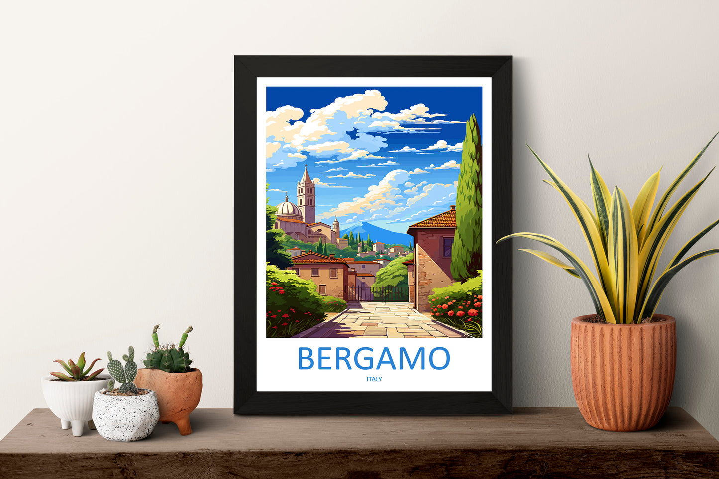 Bergamo Travel Print Wall Art Bergamo Italy Wall Hanging Home Decor Bergamo Gift Art Lovers Wall Art Print Bergamo Italy