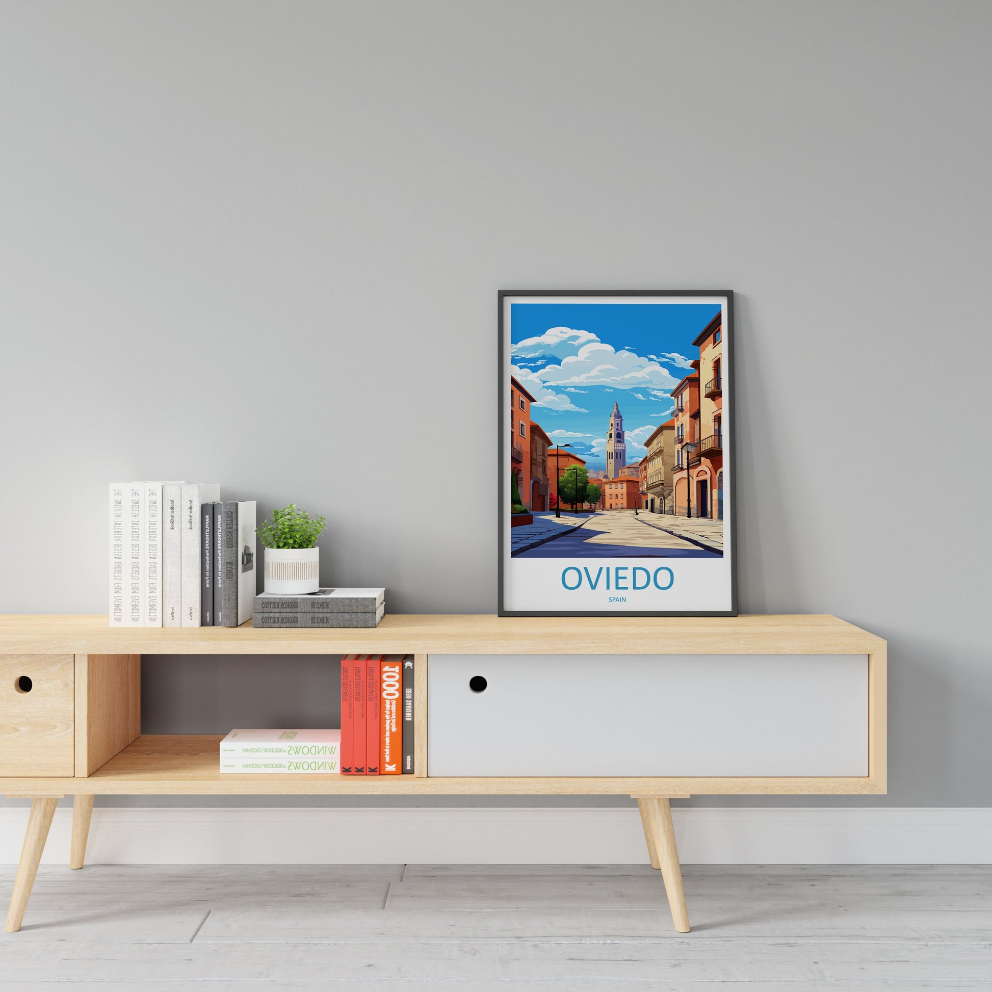 Oviedo Travel Print Wall Art Oviedo Wall Hanging Home Décor Oviedo Gift Art Lovers Spain Art Lover Gift Oviedo Spain Poster Art