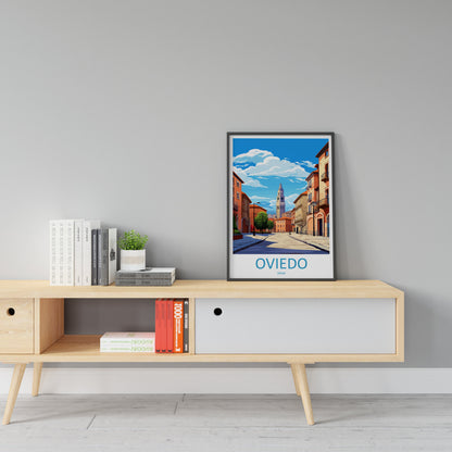 Oviedo Travel Print Wall Art Oviedo Wall Hanging Home Décor Oviedo Gift Art Lovers Spain Art Lover Gift Oviedo Spain Poster Art