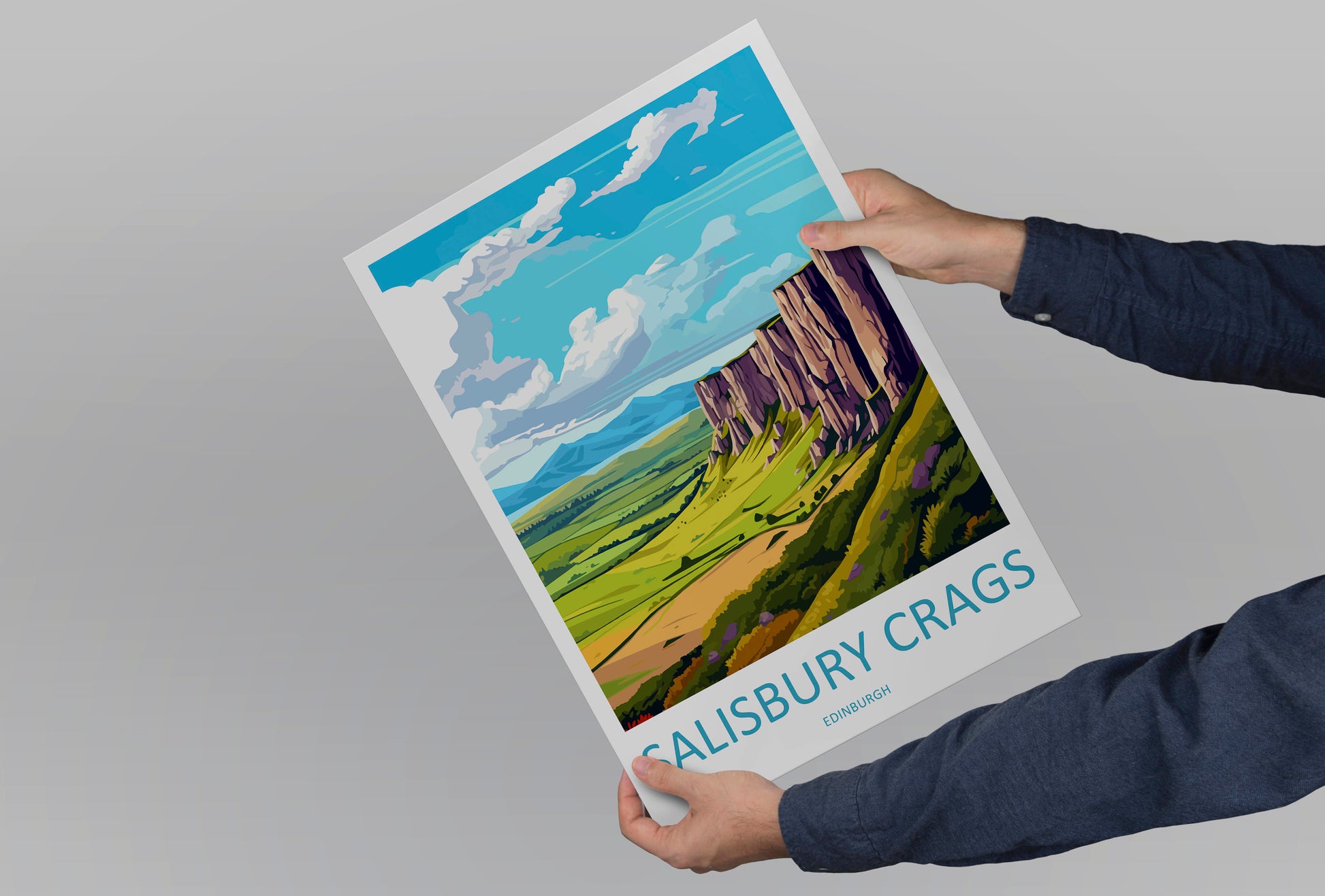 Salisbury Crags Print Edinburgh Home Decor Salisbury Crags Art Print Salisbury Crags Wall Art Scotland Enthusiast Gift Wall Hanging