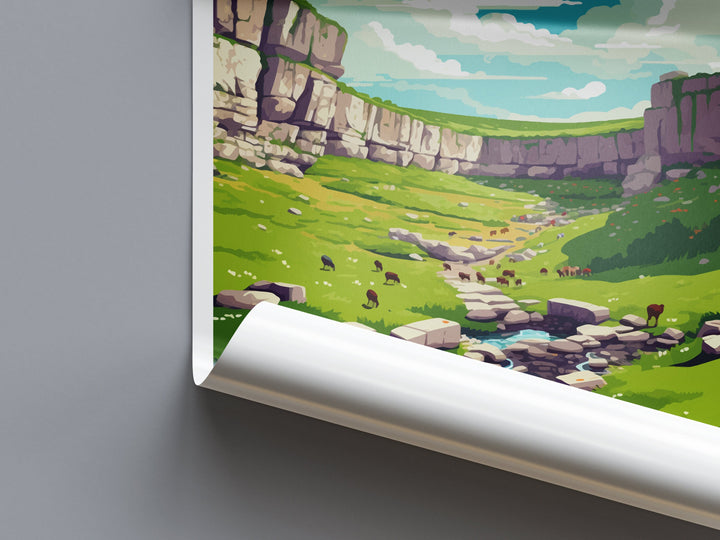 Malham Cove Travel Print Wall Art Malham Cove Wall Hanging Home Décor Malham Cove Head Gift Art Lovers England Art Lover