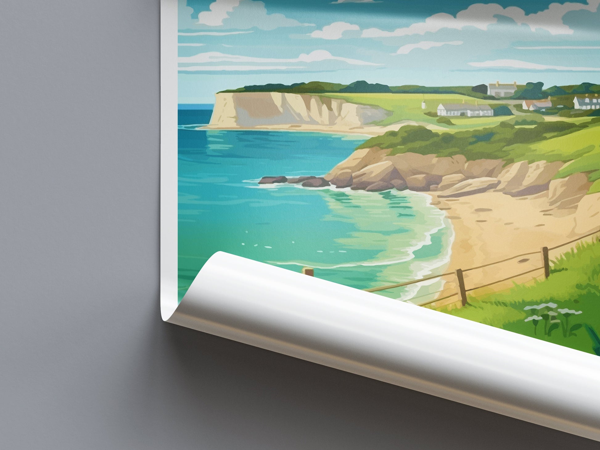 Studland Bay Travel Print Wall Art Studland Bay Wall Hanging Home Décor Studland Bay Gift Art Lovers England Art Lover Gift Studland Bay