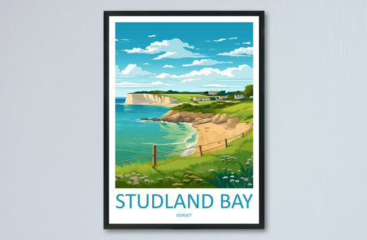 Studland Bay Travel Print Wall Art Studland Bay Wall Hanging Home Décor Studland Bay Gift Art Lovers England Art Lover Gift Studland Bay