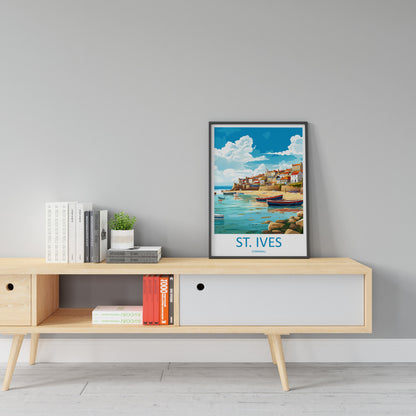St Ives Travel Print Wall Art St Ives Wall Hanging Home Décor St Ives Gift Art Lovers England Art Lover Gift St Ives Travel Souvenir