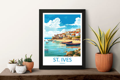 St Ives Travel Print Wall Art St Ives Wall Hanging Home Décor St Ives Gift Art Lovers England Art Lover Gift St Ives Travel Souvenir