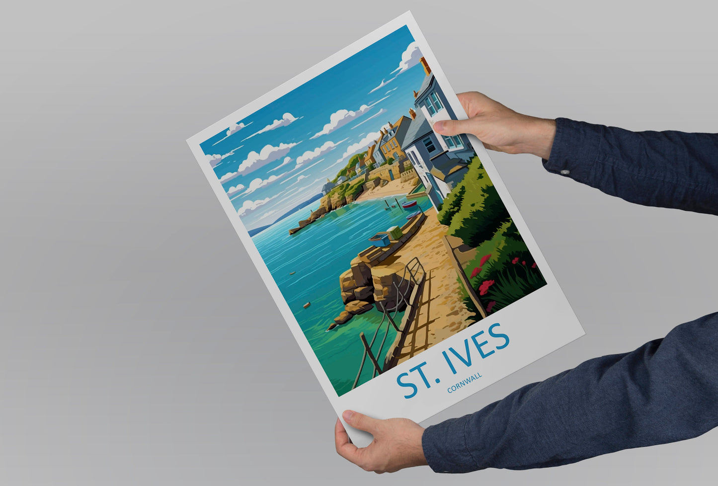 St Ives Travel Print Wall Art St Ives Wall Hanging Home Décor St Ives Gift Art Lovers England Art Lover Gift St Ives Travel Souvenir
