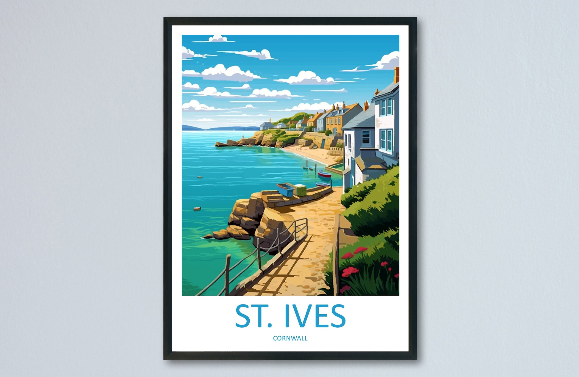 St Ives Travel Print Wall Art St Ives Wall Hanging Home Décor St Ives Gift Art Lovers England Art Lover Gift St Ives Travel Souvenir