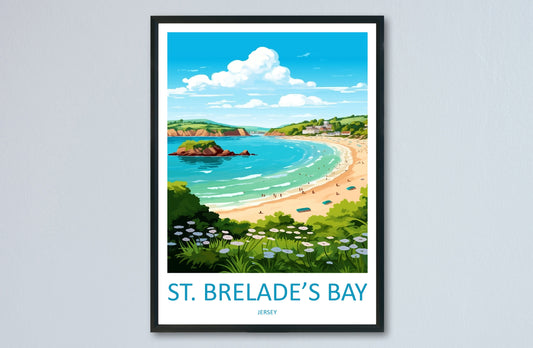 St Brelades Bay Travel Print Wall Art St Brelades Bay Wall Hanging Home Décor St Brelades Bay Gift Art Lovers Jersey Art Lover Gift