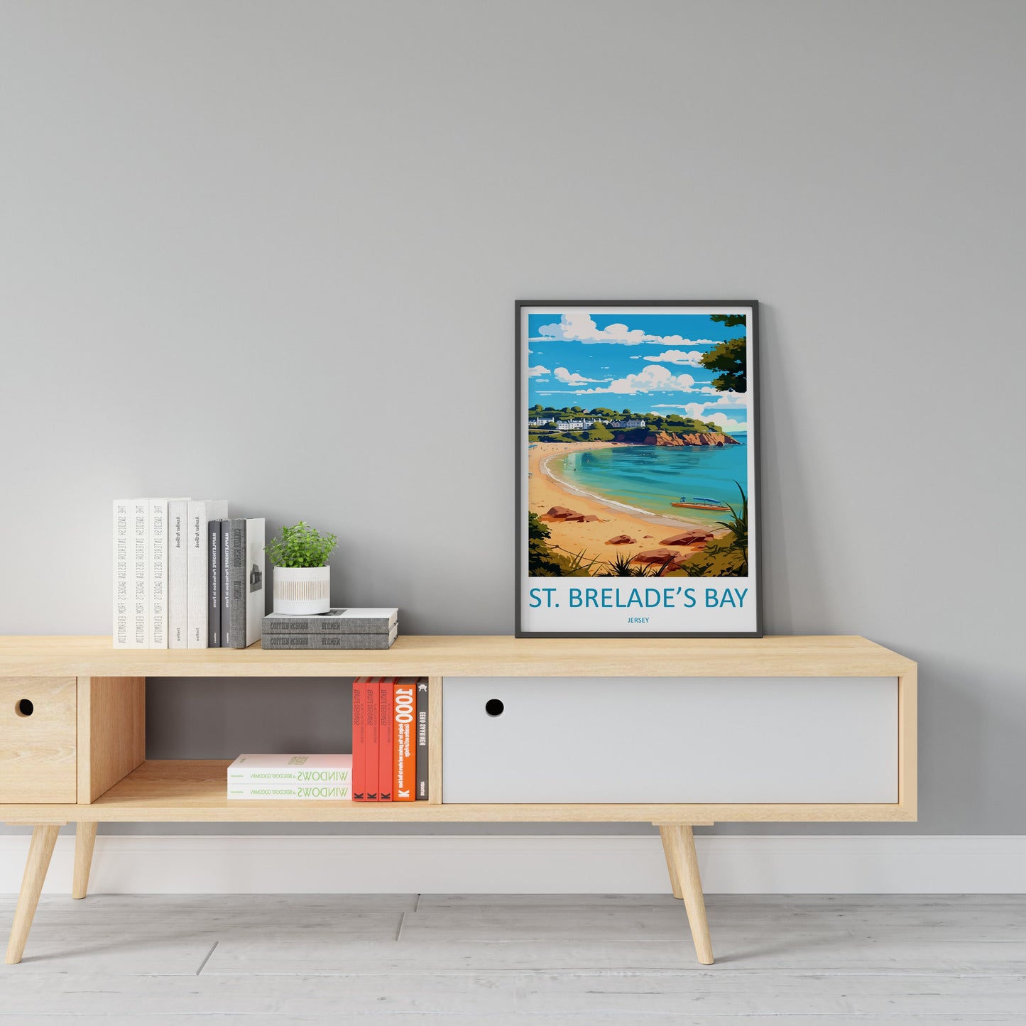 St Brelades Bay Travel Print Wall Art St Brelades Bay Wall Hanging Home Décor St Brelades Bay Gift Art Lovers Jersey Art Lover Gift