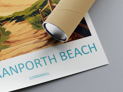 Perranporth Beach Print Perranporth Beach Home Decor Landscape Art Print Perranporth Beach Wall Nature Enthusiast Gift Wall Hanging