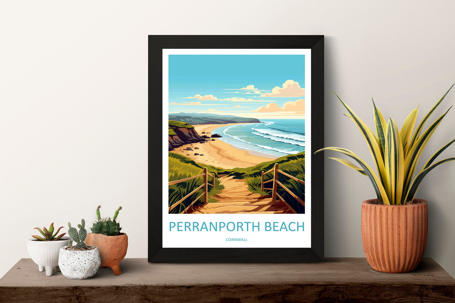 Perranporth Beach Print Perranporth Beach Home Decor Landscape Art Print Perranporth Beach Wall Nature Enthusiast Gift Wall Hanging