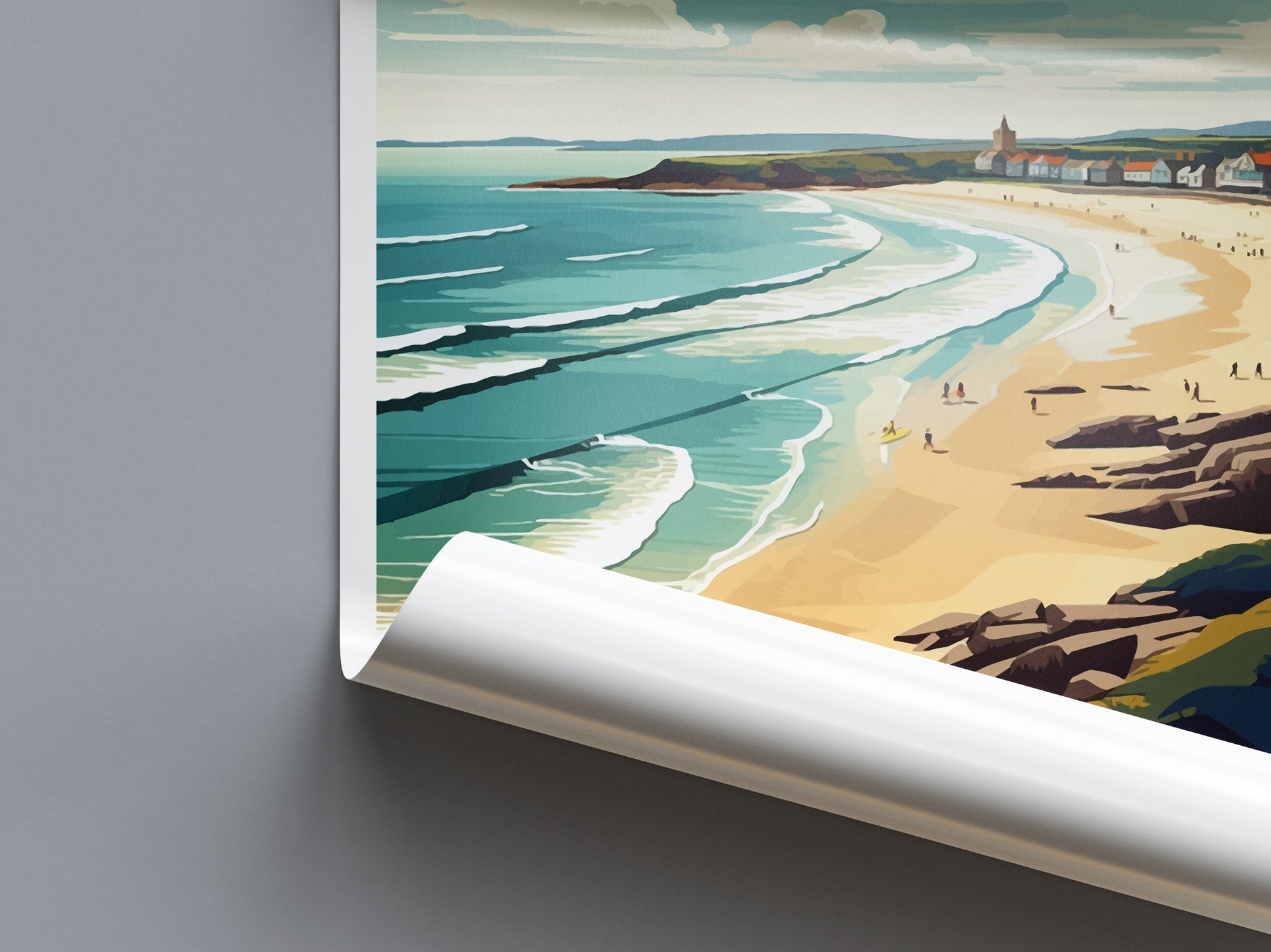 Fistral Beach Travel Print Wall Art Fistral Beach Wall Hanging Home Décor Newquay Gift Art Lovers Fistral Beach Art Lover Gift Newquay Art