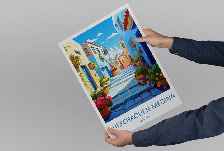 Chefchaouen Travel Print Wall Art Chefchaouen Wall Hanging Home Décor Chefchaouen Gift Art Lovers Morocco Art Lover Gift Wall Art Morocco