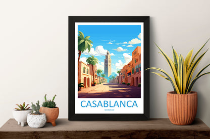 Casablanca Travel Print Wall Art Casablanca Wall Hanging Home Décor Casablanca Gift Art Lovers Morocco Art Lover Gift Wall Art Morocco Art