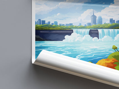 Niagara Falls Travel Print Wall Art Niagara Falls Wall Hanging Home Décor Niagara Falls Gift Art Lovers Canada Art Lover Gift Niagara Falls