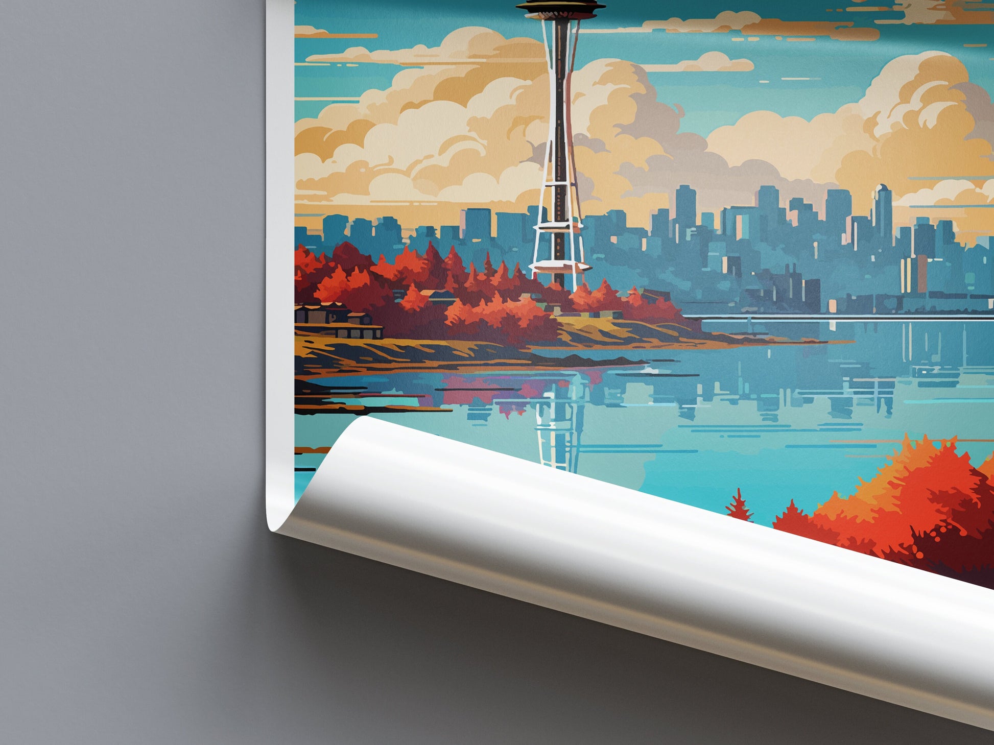 Seattle Travel Print Wall Art Seattle Wall Hanging Home Décor Seattle Gift Art Lovers Washington DC Art Lover Gift Washington DC Travel Art