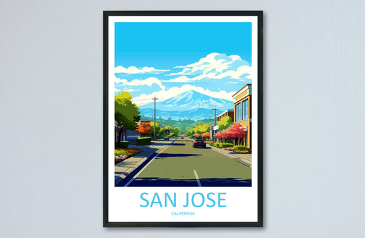 San Jose Travel Print Wall Art San Jose Wall Hanging Home Décor San Jose Gift Art Lovers California Art Poster San Jose Wall Poster Travel