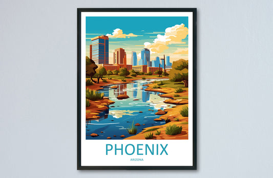 Phoenix Travel Print Wall Art Phoenix Wall Hanging Home Décor Phoenix Gift Art Lovers Arizona Art Lover Gift Arizona Print Decor
