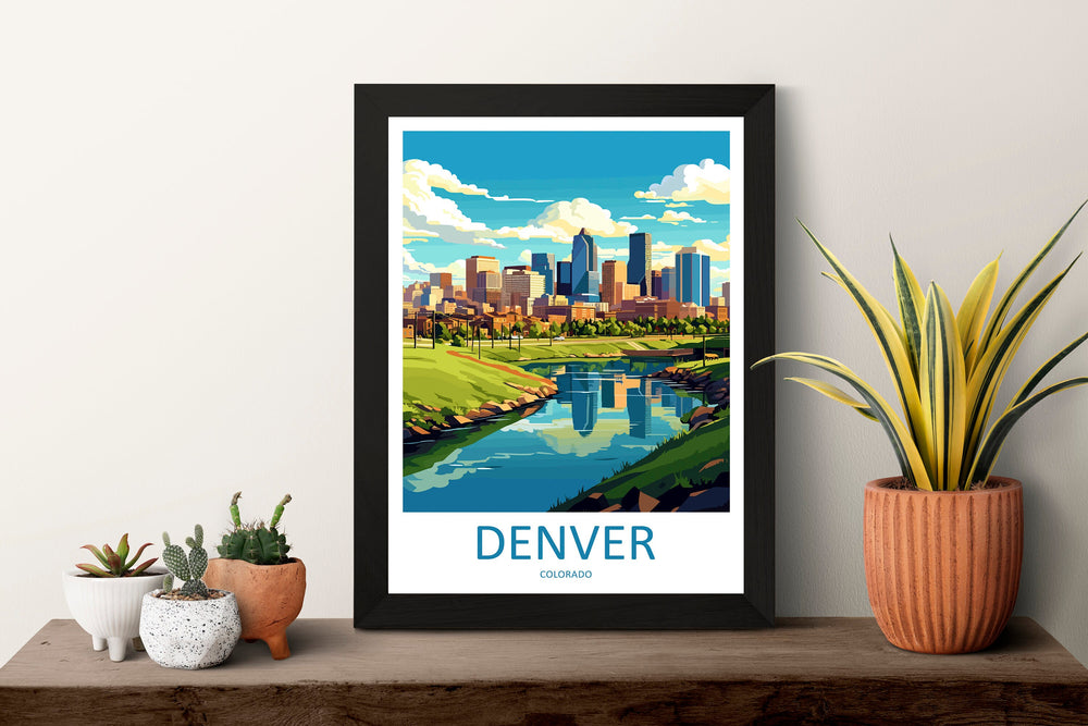 Denver Travel Print Wall Art Denver Wall Hanging Home Décor Denver Gift Art Lovers Colorado Art Gift Lover Print For Denver Lovers Print