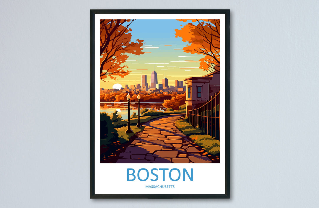 Boston Travel Print Wall Art Boston Wall Hanging Home Décor Boston Gift Art Lovers Massachusetts Art Gift Lover Print Massachusetts Decor