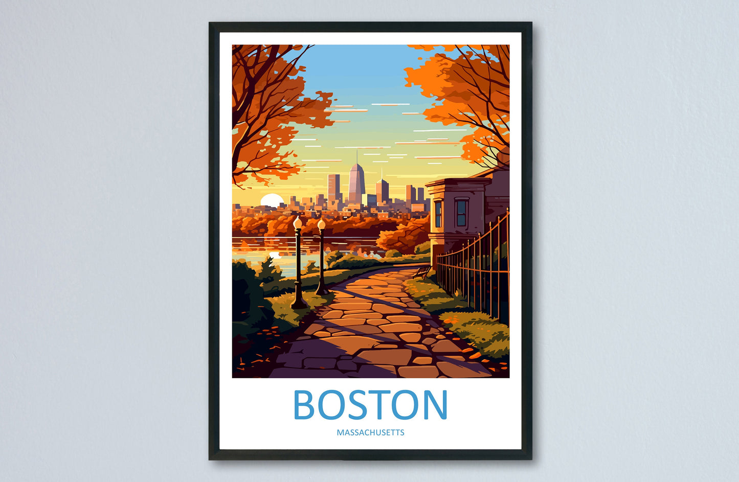 Boston Travel Print Wall Art Boston Wall Hanging Home Décor Boston Gift Art Lovers Massachusetts Art Gift Lover Print Massachusetts Decor