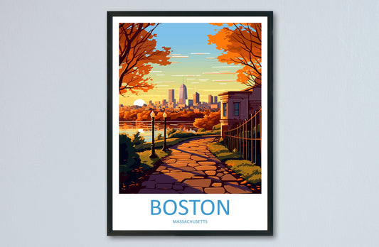 Boston Travel Print Wall Art Boston Wall Hanging Home Décor Boston Gift Art Lovers Massachusetts Art Gift Lover Print Massachusetts Decor