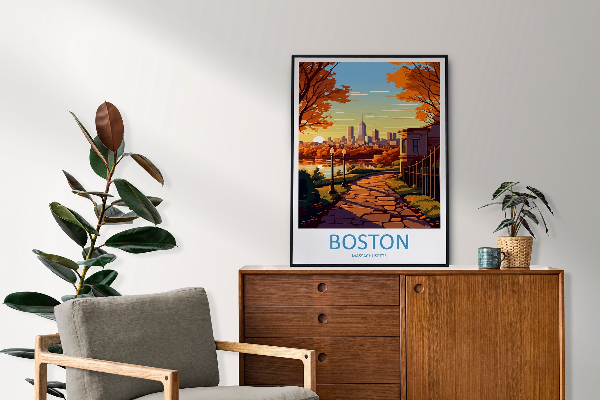 Boston Travel Print Wall Art Boston Wall Hanging Home Décor Boston Gift Art Lovers Massachusetts Art Gift Lover Print Massachusetts Decor