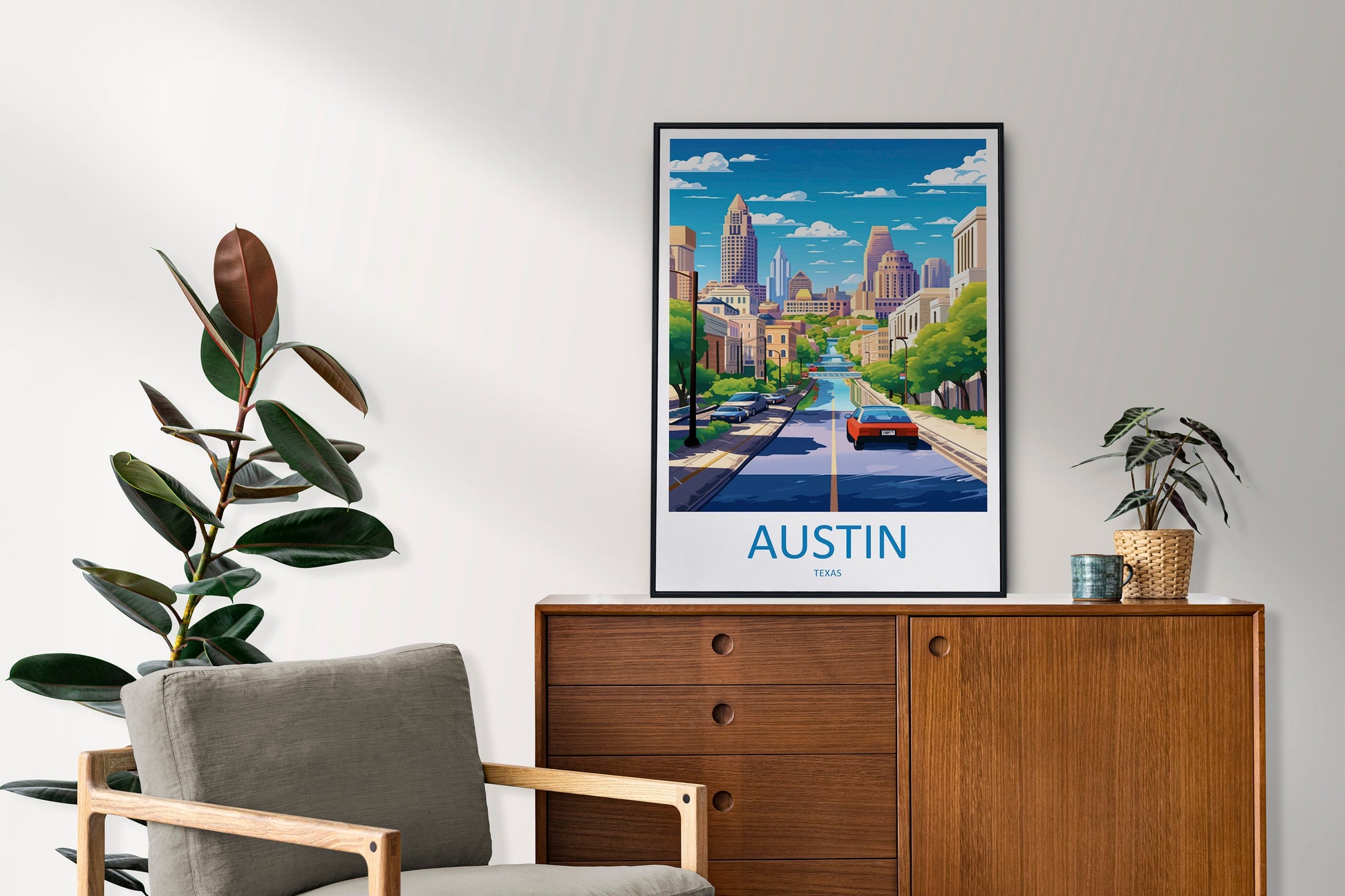 Austin Travel Print Wall Art Austin Wall Hanging Home Décor Austin Gift Art Lovers Texas Art Lover Gift Texas Travel Poster Artwork