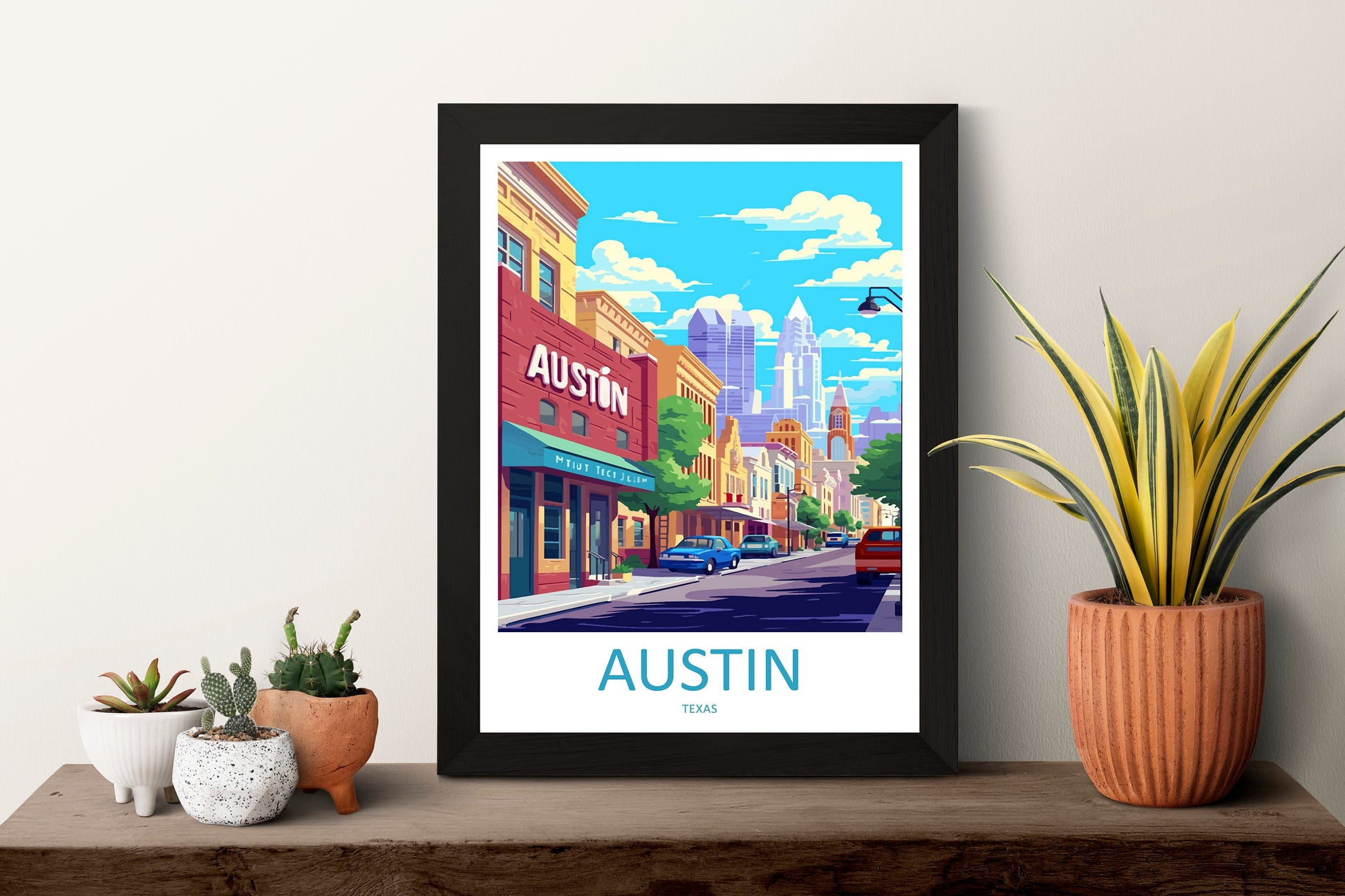 Austin Travel Print Wall Art Austin Wall Hanging Home Décor Austin Gift Art Lovers Texas Art Lover Gift Texas Travel Poster Artwork