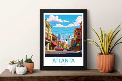 Atlanta Travel Print Atlanta Home Décor Georgia Art Print Atlanta Wall Print For Atlanta Gift Wall Hanging Atlanta Artwork Décor